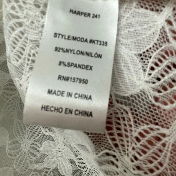 NWT Harper 241,  Ivory Floral Lace V-Neck Shrug Cover-Up, Sz Lge - Picture 12 of 15